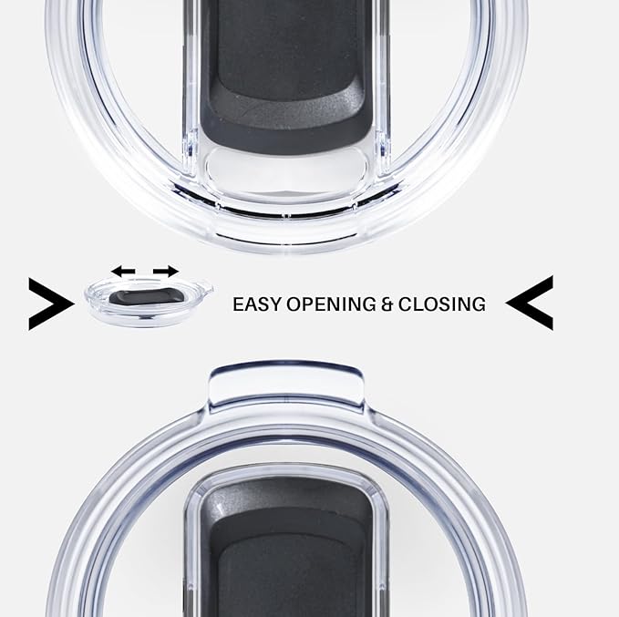 Stainless Steel Coffee Mug Cup with Handle, 16 oz Double Wall Vacuum Insulated Travel Mug Tumbler With Slider Lid, Insulated Camping Tea Flask for Hot & Cold Drinks (Grey)