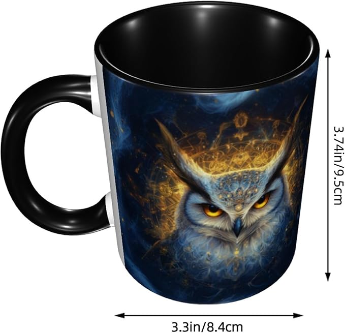 Yrebyou Owl Coffee Mug Funny Tea Cup Ceramic Mugs 11OZ with Handle Gifts for Women Men Home Office Decor