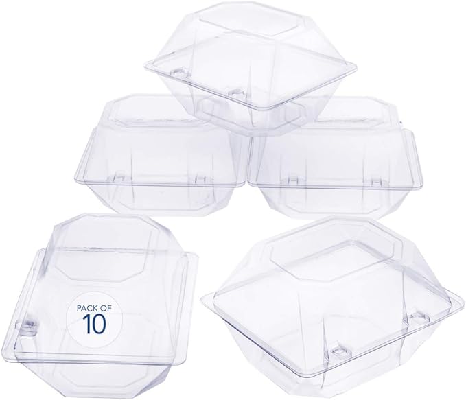 Royal Imports Clear Plastic Flower Box for Corsage, Boutonniere, Rose, Orchid Prom Wedding Craft Container 5x4x3-10 Pack