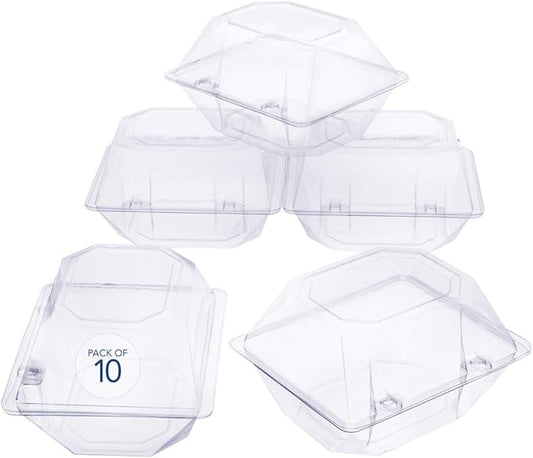 Royal Imports Clear Plastic Flower Box for Corsage, Boutonniere, Rose, Orchid Prom Wedding Craft Container 5x4x3-10 Pack