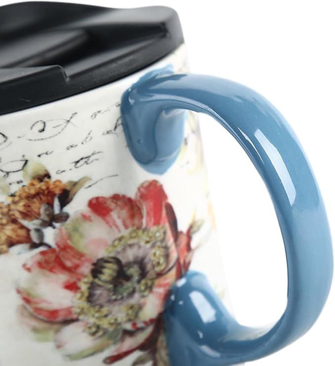 Topadorn 17 oz. Ceramic Travel Mugs and Coffee Cup with Sealed Lid and Color Box