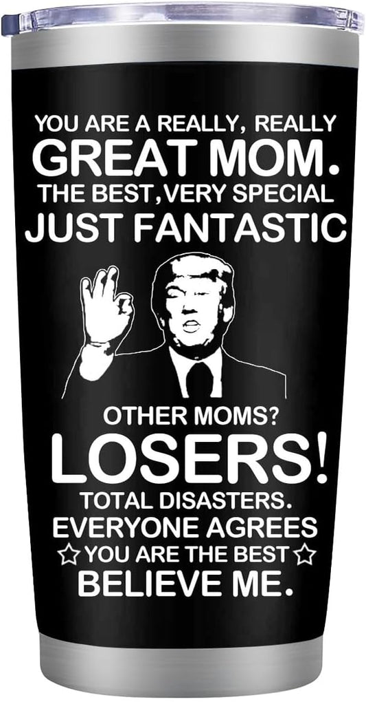 MFGNEH Gifts for Mom from Daughter,Son,Christmas Birthday Gifts for Mom,New Mama Gift,Grandma,Nana,Wife Women,Funny Mothers Day Mama Gift,20oz Black Stainless Steel Tumbler Mug