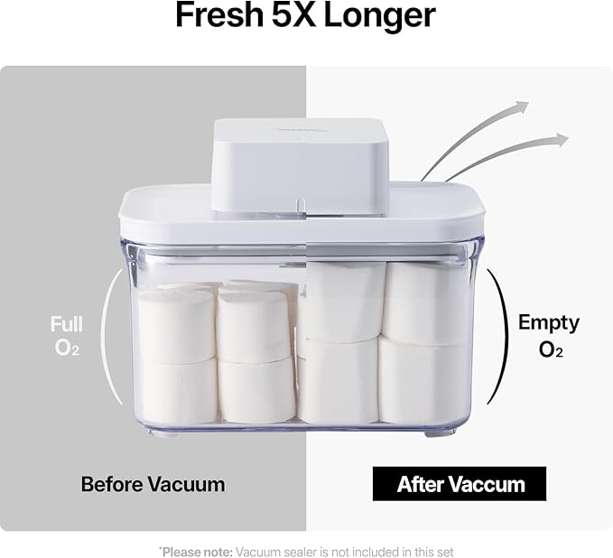 VAKUEN Premium Airtight Food Storage Container. Meal Prep 0.85qt 3pc/Set. 3pcs Container. Patented Double Silicone Lining, 100% Leak Proof, BPA-FREE