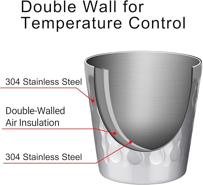 Beasea Stainless Steel Cups, 4 Pack 6oz Metal Drinking Stackable Double Wall Small Mini Air Insulated Portable Tumblers Unbreakable Shatterproof Glasses for Home Restaurant Party Camping