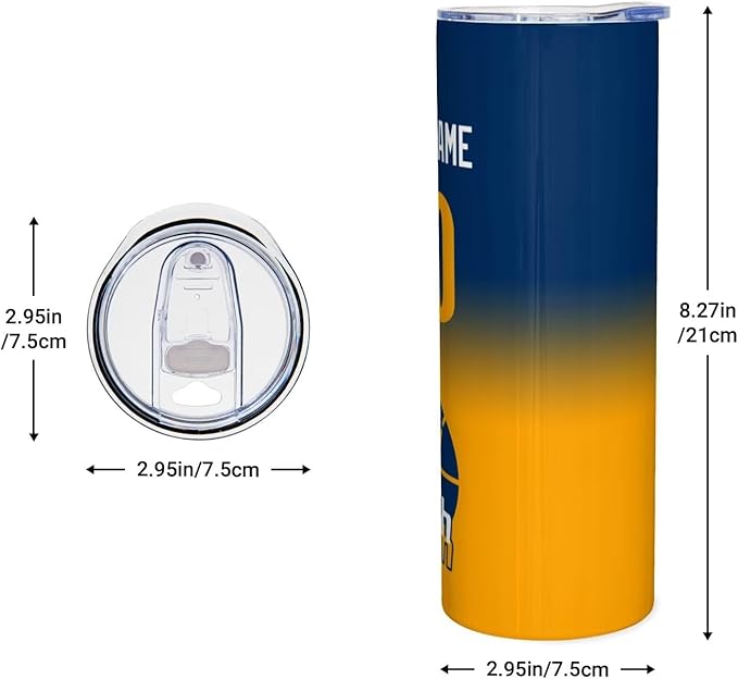 Custom Tumblers Stainless Steel Cup Personalized Basketball Insulation Travel Mug Add Your Name Number 20 oz Fans Gift for Men Women