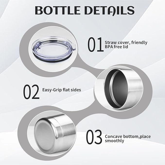 StarSpeed 20oz Tumbler Bulk with Lid, Stainless Steel Insulated Tumblers Double Wall Vacuum Insulated Travel Mug, Powder Coated Coffee Cups for Hot and Cold Drinks(Silver,8)