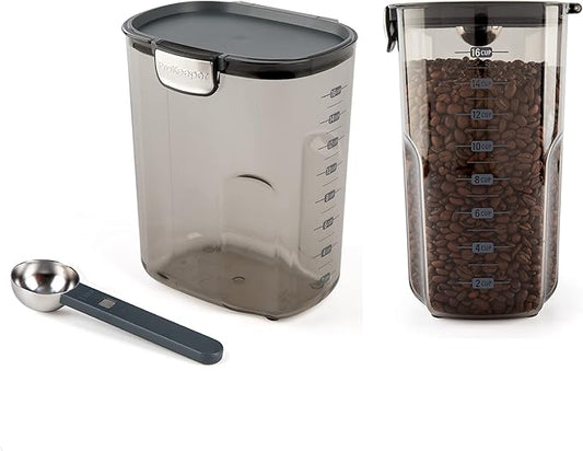 Progressive International ProKeeper+ Clear Plastic Airtight Food Baker's Kitchen Storage Organization Container Canister Set with Magnetic Accessories, 2- Piece Set