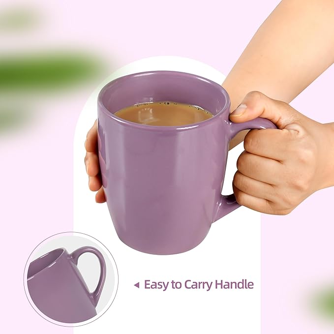 27OZ Extra Large Ceramic Coffee Mug, Jumbo Coffee Mugs, Big Tea Cups with a Large Handle for Office and Home set of 2 (Purple)