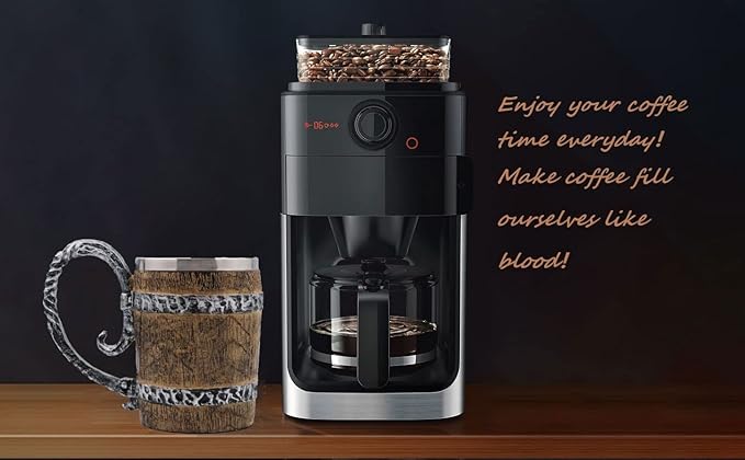 Wooden Barrel Mug Stein Tankard,Stainless Steel Drinking Mug with Handle,Norse Viking Mythology Poetic Gothic Decor Party Decoration Drinkware Gift for Men(Barrel)