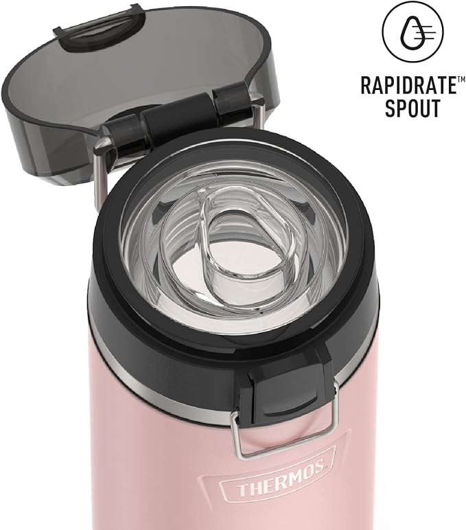 THERMOS ICON SERIES Stainless Steel Water Bottle with Spout - 24 Ounce, Sunset Pink - Vacuum Insulated Water Bottle with Lid