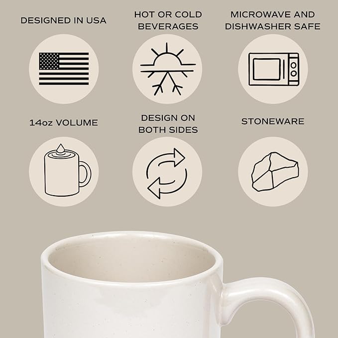 Sweet Water Decor Sweater Weather Stoneware Coffee Mug | Novelty Coffee Mugs | Microwave & Dishwasher Safe | 14oz Coffee Cup | Fall Gifts | Winter Coffee Mug