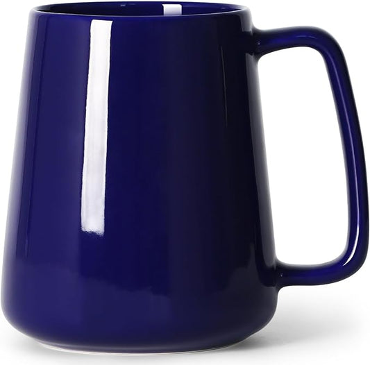 Smilatte 24 OZ Large Coffee Mug, Nice Ceramic Boss Tea Cup with Big Handle for Dad Men Women, Unique Style For Any Kitchen, Blue