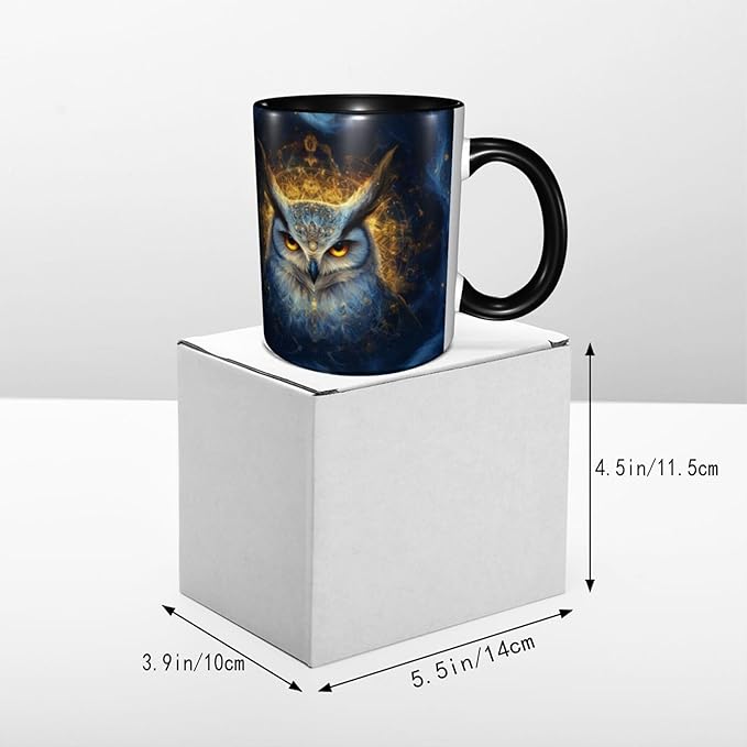 Yrebyou Owl Coffee Mug Funny Tea Cup Ceramic Mugs 11OZ with Handle Gifts for Women Men Home Office Decor
