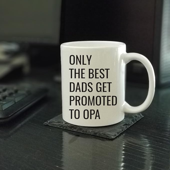 Andaz Press 11oz. Father's Day Coffee Mug Gift, Only the Best Dads Get Promoted to Opa, 1-Pack, Funny Dad Birthday Christmas Gift Ideas Opa Coffee Mug Gifts