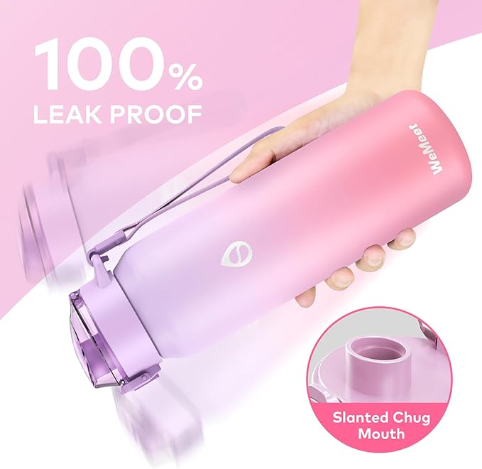32oz Water Bottle with Removable Straw and Spout Lid Two Ways to Drink, 18/10 Stainless Steel Insulated Water Bottle, BPA-Free, Leak Proof, Double wall, for Sports, Gym