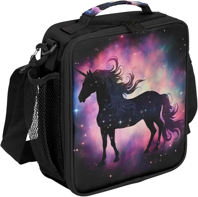 Rainbow Galaxy Animal Unicorn Lunch Bag Box for Kids Boys Girls Insulated Lunch Tote Bag with Adjustable Shoulder Strap Reusable Waterproof Thermal Cooler Bag for School Work Picnic Women Men
