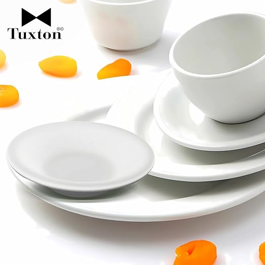 Tuxton China ALD-046 Fruit Dish, 4 oz., 4-3/4" Dia., Round, Microwave & Dishwasher Safe, Oven Proof, Fully vitrified, Lead-Free, TuxCare, Healthcare, Alaska/Colorado, Porcelain White, Case of 36