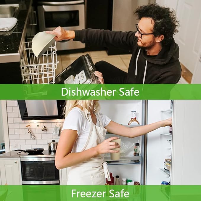 Teivio 32-Piece Kitchen Plastic Wheat Straw Dinnerware Set, Service for 8, Dinner Plates, Dessert Plate, Cereal Bowls, Cups, Unbreakable Colorful Plastic Outdoor Camping Dishes, Gray Stone