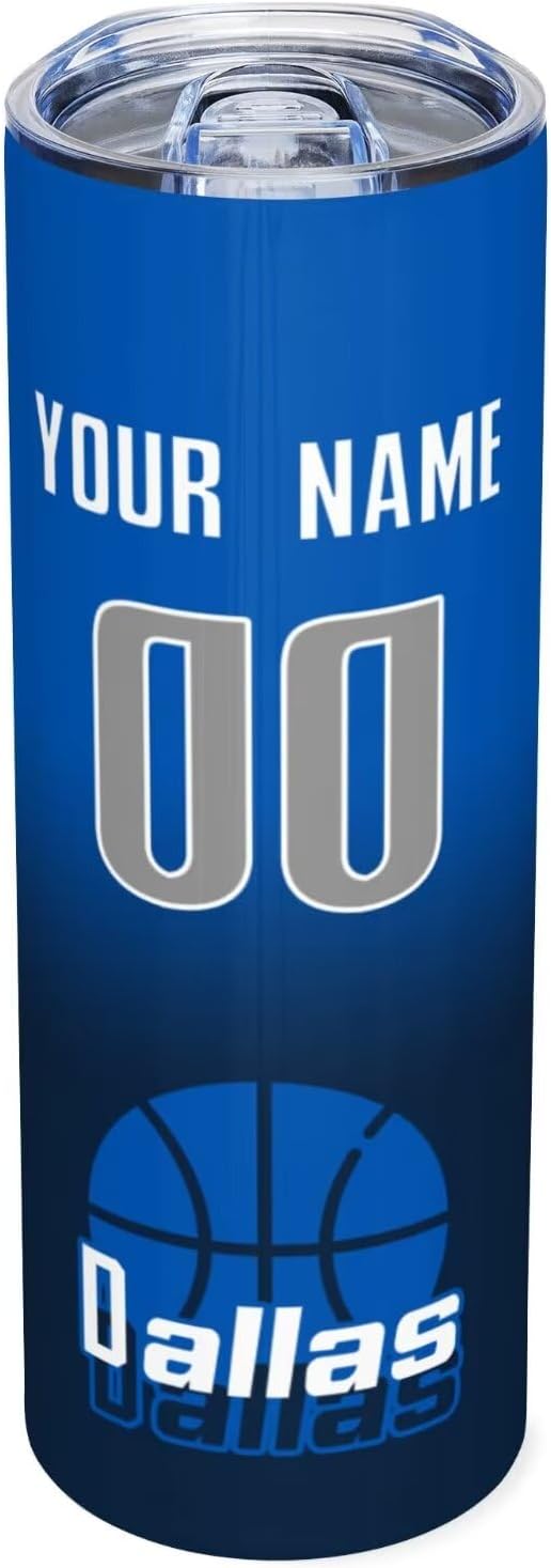 Custom Tumblers Stainless Steel Cup Personalized Basketball Insulation Travel Mug Add Your Name Number 20 oz Fans Gift for Men Women