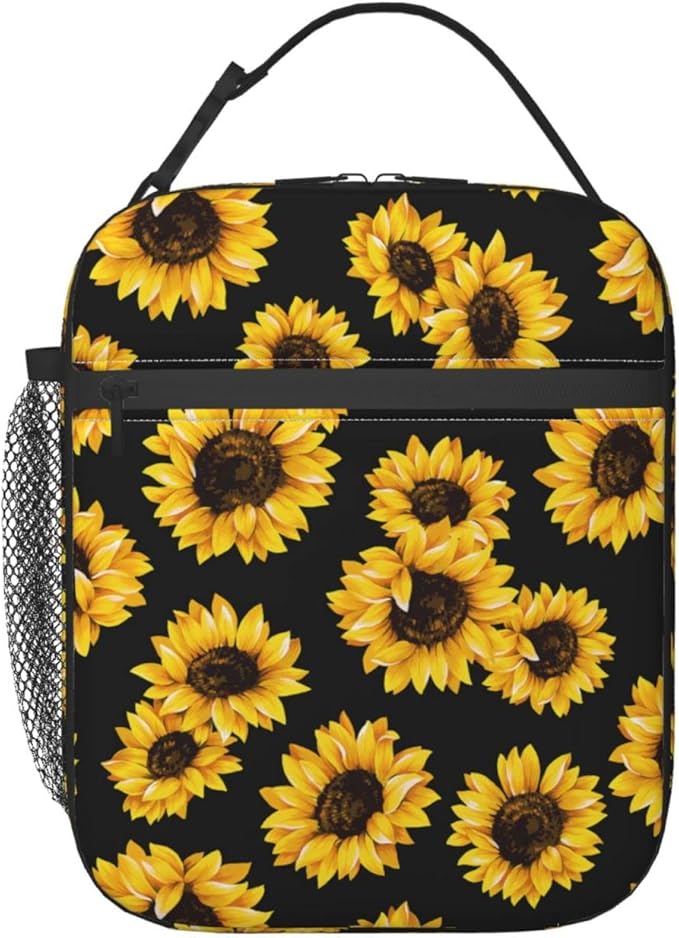Sunflowers Reusable Lunch Box Insulated LunchBox Cooler Lunch Bag