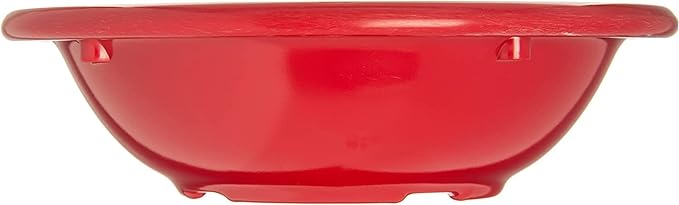 Carlisle FoodService Products Kingline Reusable Plastic Bowl Fruit Bowl with Rim for Home and Restaurant, Melamine, 4.75 Ounces, Red