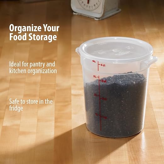Cambro Food Storage Containers with Lids (BPA-Free) - 4 Quart Food Storage Container (2 Pack)
