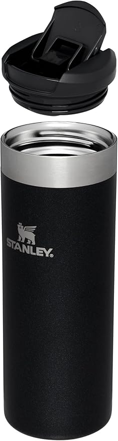 Stanley AeroLight Transit Bottle 16 oz | Locking Drink Through Lid | Leak Resistant Water Bottle or Coffee Travel Mug | Lightweight Insulated Stainless Steel | BPA-Free | Black Glimmer