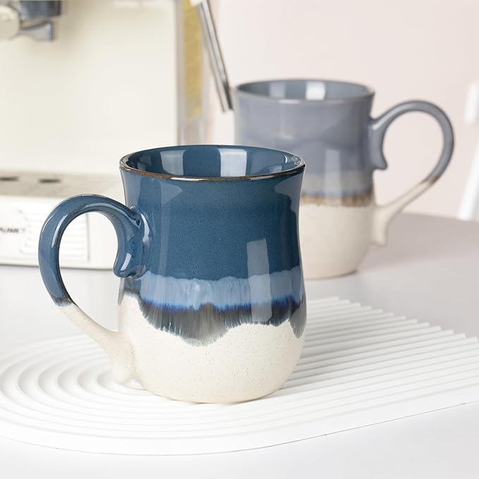 20 OZ Large Coffee Mugs, Ceramic Coffee Mug Big Tea Cups with a Large Handle for Office and Home, Microwave and Dishwasher Safe (20 OZ Deep Blue)