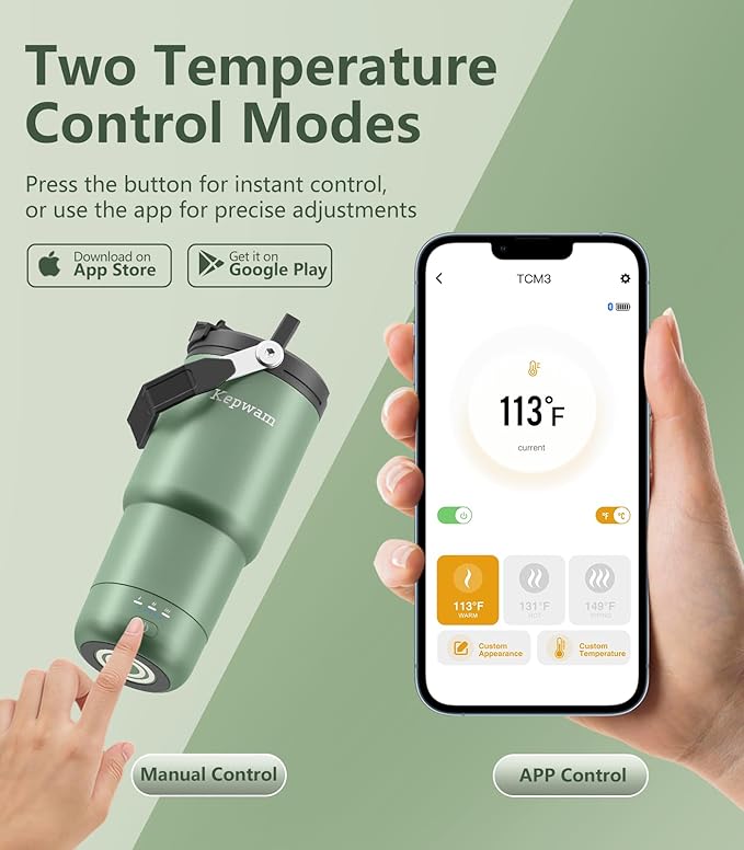 Self-Heating Travel Mug 20oz, Temperature-Controlled Coffee Warmer Mug, Smart Travel Coffee Mug Keep Coffee Drinks Hot, Heated Mug Great for Driver Outdoor Fits Car Cup Holders