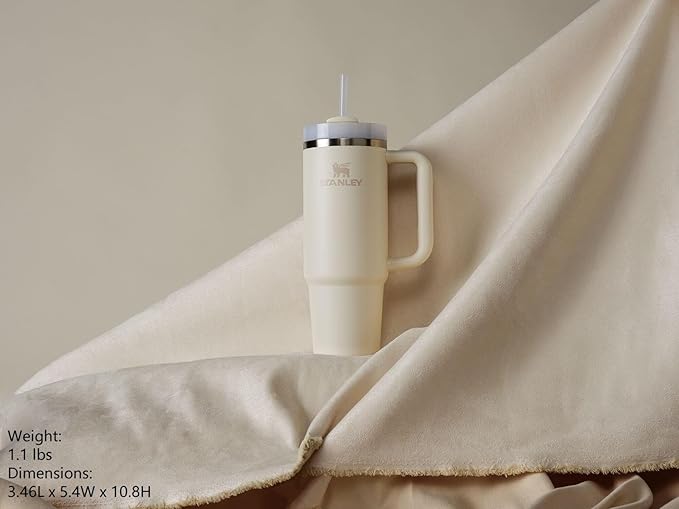 STANLEY Quencher H2.0 Tumbler with Handle and Straw 30 oz | Flowstate 3-Position Lid | Cup Holder Compatible for Travel | Insulated Stainless Steel Cup | BPA-Free | Cream 2.0