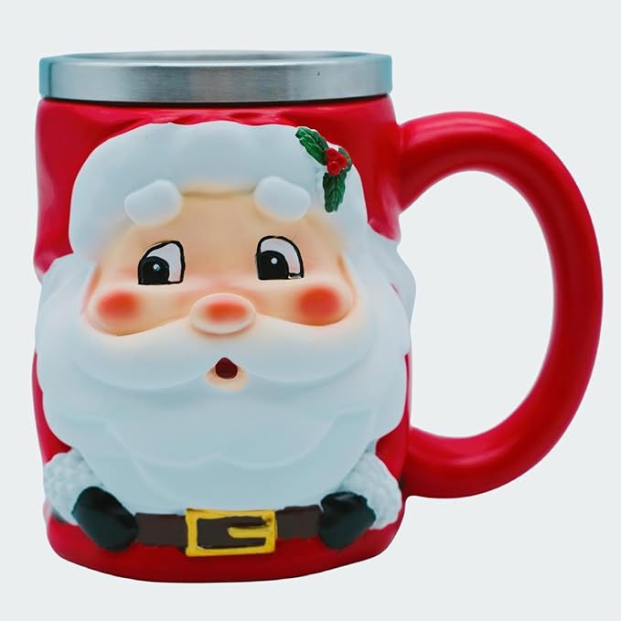 Stainless Steel Drinking Mug - 18oz Santa Gift Coffee Cup, Norse Viking Mug, Poetic Christmas Decor, Party Decoration Drinkware Gift