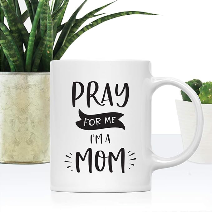 Andaz Press Mother's Day 11oz. Ceramic Coffee Tea Mug Gift for Mom, Pray for Me. I'm a Mom, 1-Pack