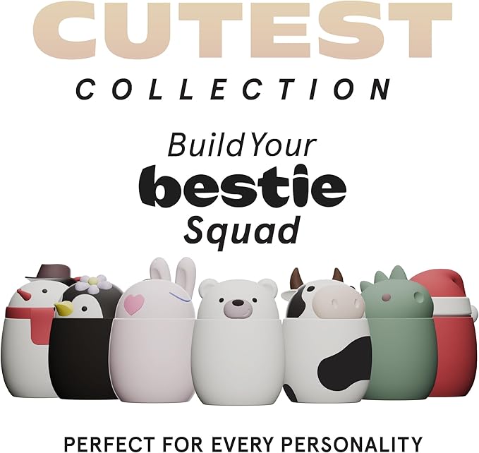 Bestie Foodie Kids Insulated Food Jar – Cute Character Lunch Container for Children, BPA-Free Stainless Steel, Leakproof & Vacuum Sealed, Keeps Food Hot or Cold, Easy to Clean, 16oz