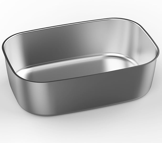 (Only for 1.5L Electric Lunch Box) 1.5L 304 Stainless Steel Inner Container for Electric Lunch Box, Removable Replacement Tray, Easy to Clean, Eco Friendly and Dishwasher Safe