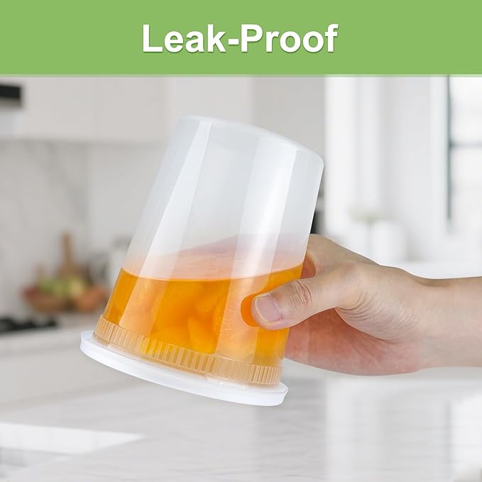 60 Sets (120-Piece) Deli Containers with Lids, 32/16/8 oz X 20 Set Each, Leak-Proof & BPA Free Airtight Takeout Plastic Food Storage Containers for Soup, Freezer/Microwave/Dishwasher Safe