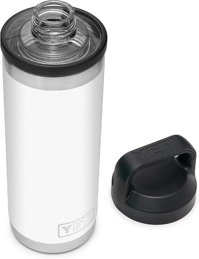 YETI Rambler 18 oz Bottle, Vacuum Insulated, Stainless Steel with Chug Cap, White