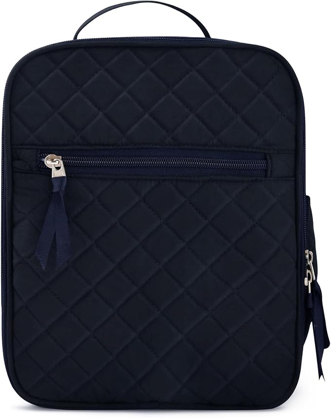 Aileam Lunch Box Lunch Bag for Women Cute Girls Lunch Box Insulated Womens Lunch Bag For Work Quilted Large Capacity Reusable Insulated Cooler for Work School Picnic Travel, Navy Blue