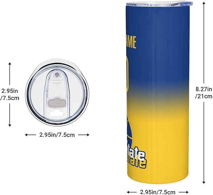 Custom Tumblers Stainless Steel Cup Personalized Basketball Insulation Travel Mug Add Your Name Number 20 oz Fans Gift for Men Women