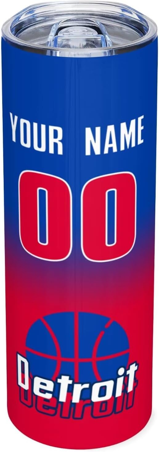 Custom Tumblers Stainless Steel Cup Personalized Basketball Insulation Travel Mug Add Your Name Number 20 oz Fans Gift for Men Women