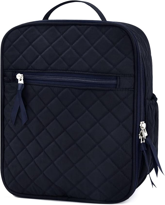 Aileam Lunch Box Lunch Bag for Women Cute Girls Lunch Box Insulated Womens Lunch Bag For Work Quilted Large Capacity Reusable Insulated Cooler for Work School Picnic Travel, Navy Blue