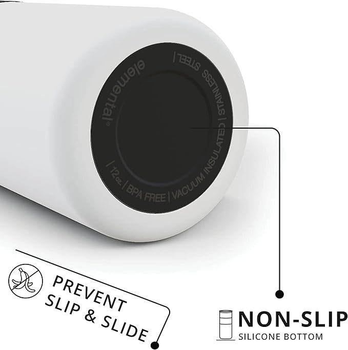 Elemental Artisan Insulated Tumbler, Triple Wall Coffee Travel Tumbler, Reusable Stainless Steel with Ceramic Lid, Thermal Coffee Cups for Hot (6 Hrs) & Cold (18 Hrs) 16oz - Matte White