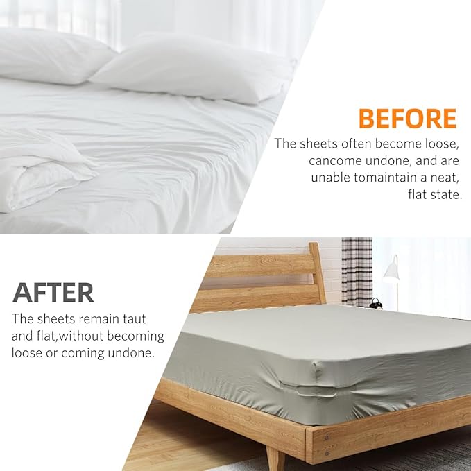 Bed Sheet Holders for Corners,Sheet Locks Keep Sheets Firm & Tight,Easy-to-Install Heavy Duty Sheet Holders Keep The Sheets No More Loose Again & Suitable for Any Type Mattress（4PCS）