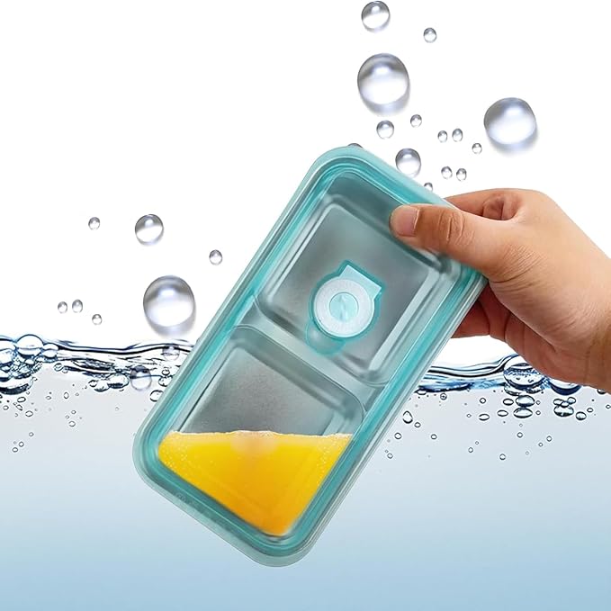 4PCS Grab and Go Snack Containers Stainless Steel Double Compartment Snack Containers, Dishwasher- Reusable Condiment Container with Lids, Snacks Dips Takeout Travel and Outdoor Camping