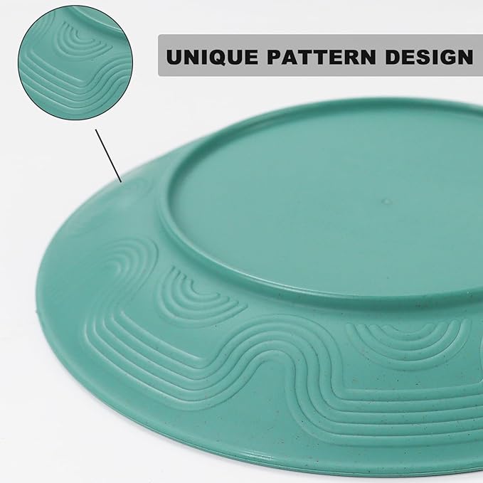 Wheat Straw Dinnerware Sets for 8,Dishwasher & Microwave Safe Plates and Bowls Sets 40 PCS, Unbreakable Dish Sets for Kitchen,Camping and Outdoor,Alternative to Plastic Bowls Reuseable - Multi color