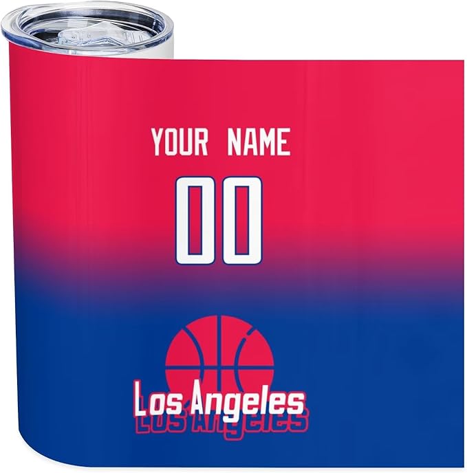 Custom Tumblers Stainless Steel Cup Personalized Basketball Insulation Travel Mug Add Your Name Number 20 oz Fans Gift for Men Women