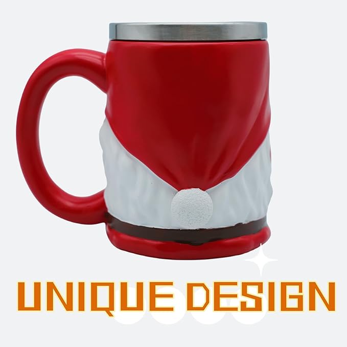 Stainless Steel Drinking Mug - 18oz Santa Gift Coffee Cup, Norse Viking Mug, Poetic Christmas Decor, Party Decoration Drinkware Gift