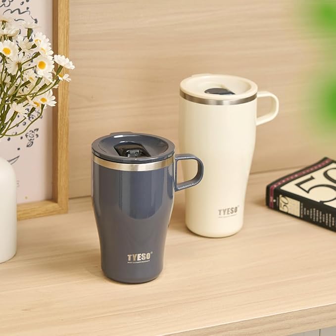 TYESO Coffee Mug,Insulated Tumbler with Lid,Vacuum Insulated Mug Double Wall Stainless Steel OfficeTumbler Cup (Red, 17 oz)