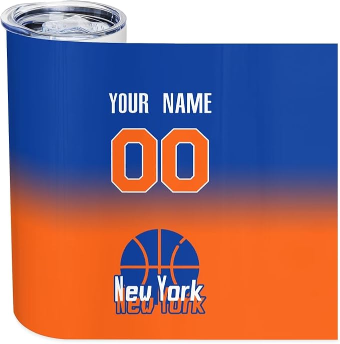 Custom Tumblers Stainless Steel Cup Personalized Basketball Insulation Travel Mug Add Your Name Number 20 oz Fans Gift for Men Women