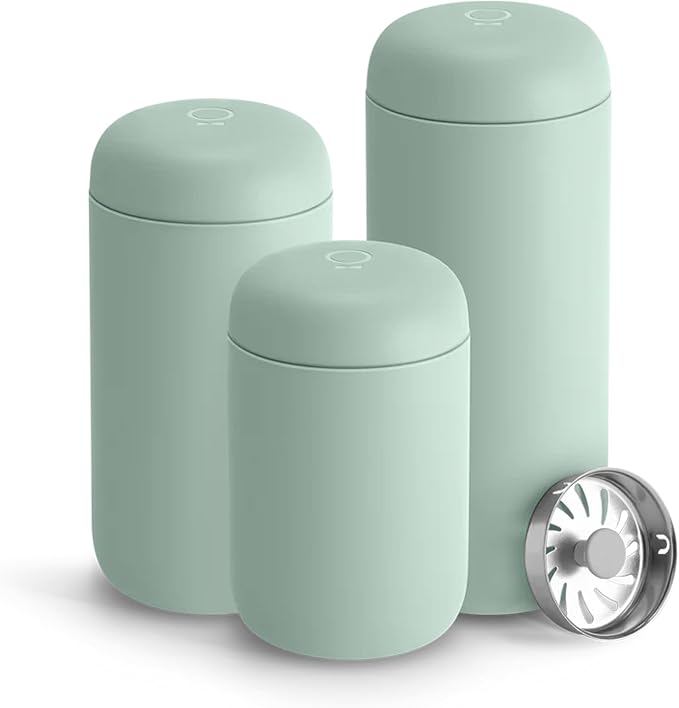 Fellow 12 oz Carter Move Travel Mug - Vacuum-Insulated Stainless Steel Travel Coffee Mug - Coffee Tumbler with Ceramic Interior and Splash Guard - Mint Chip