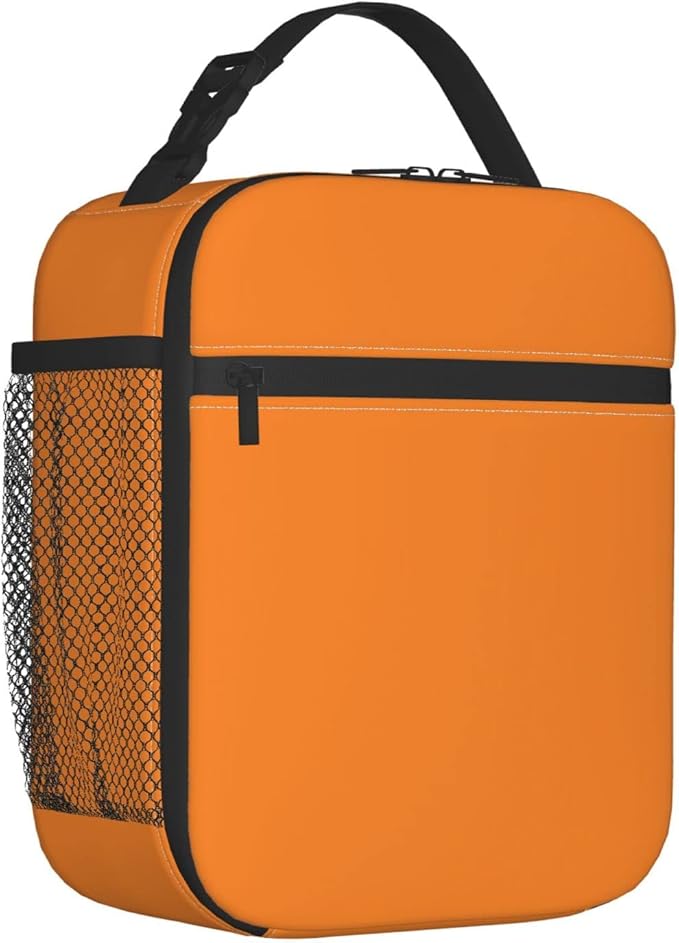 Reusable Orange Lunch Box for Adult Women Men Insulated Orange Lunch Bag for Teens Picnic Boating Beach Fishing Work